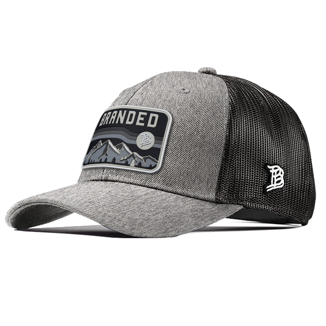 Midnight Horizon Curved Trucker Front Heather Gray