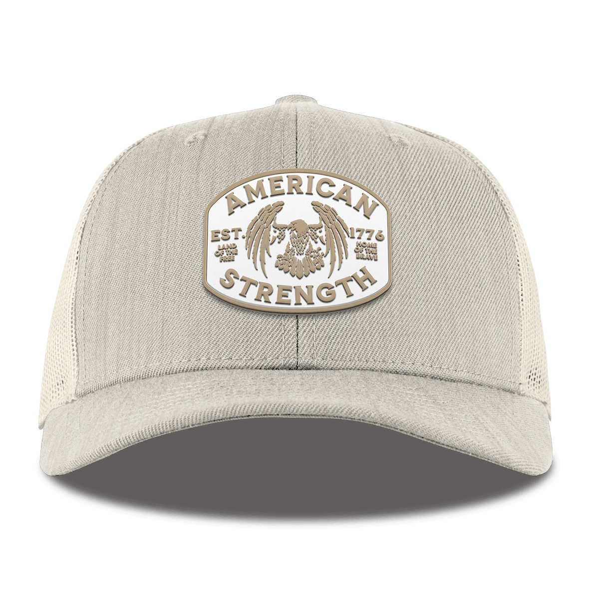 American Strength Curved Trucker Beige Heather