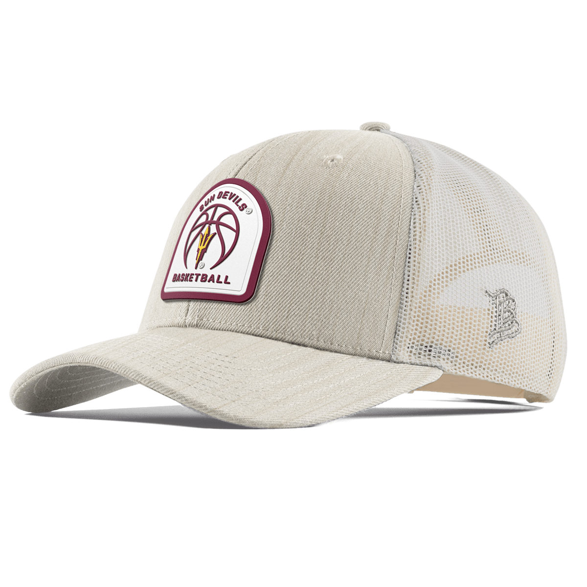 Arizona State University "Arizona State Basketball" Curved Trucker Beige Heather Gray