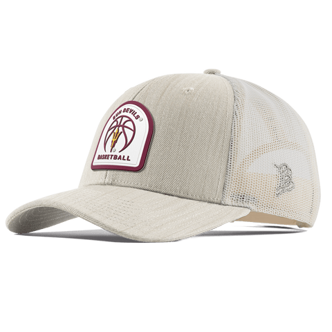 Arizona State University "Arizona State Basketball" Curved Trucker Beige Heather Gray