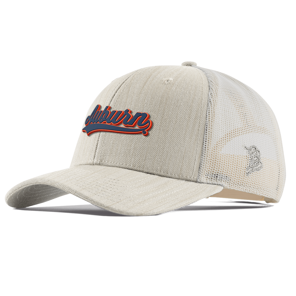 Auburn University "Auburn Script" Curved Trucker Beige Heather