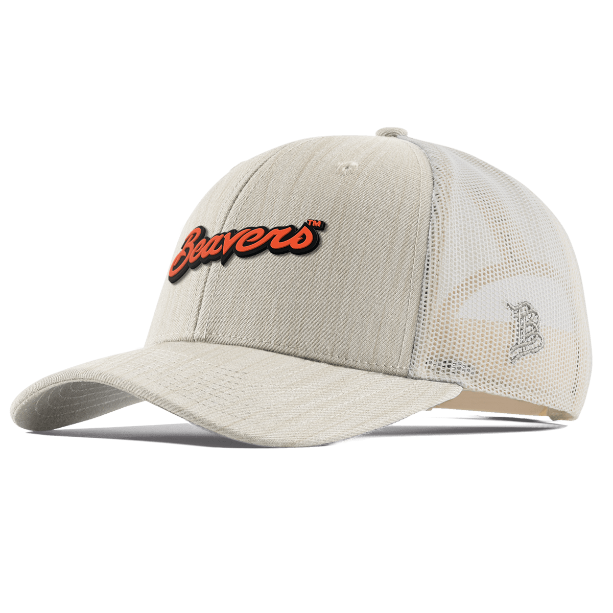 Oregon State University "Beavers Script" Curved Trucker Beige Heather
