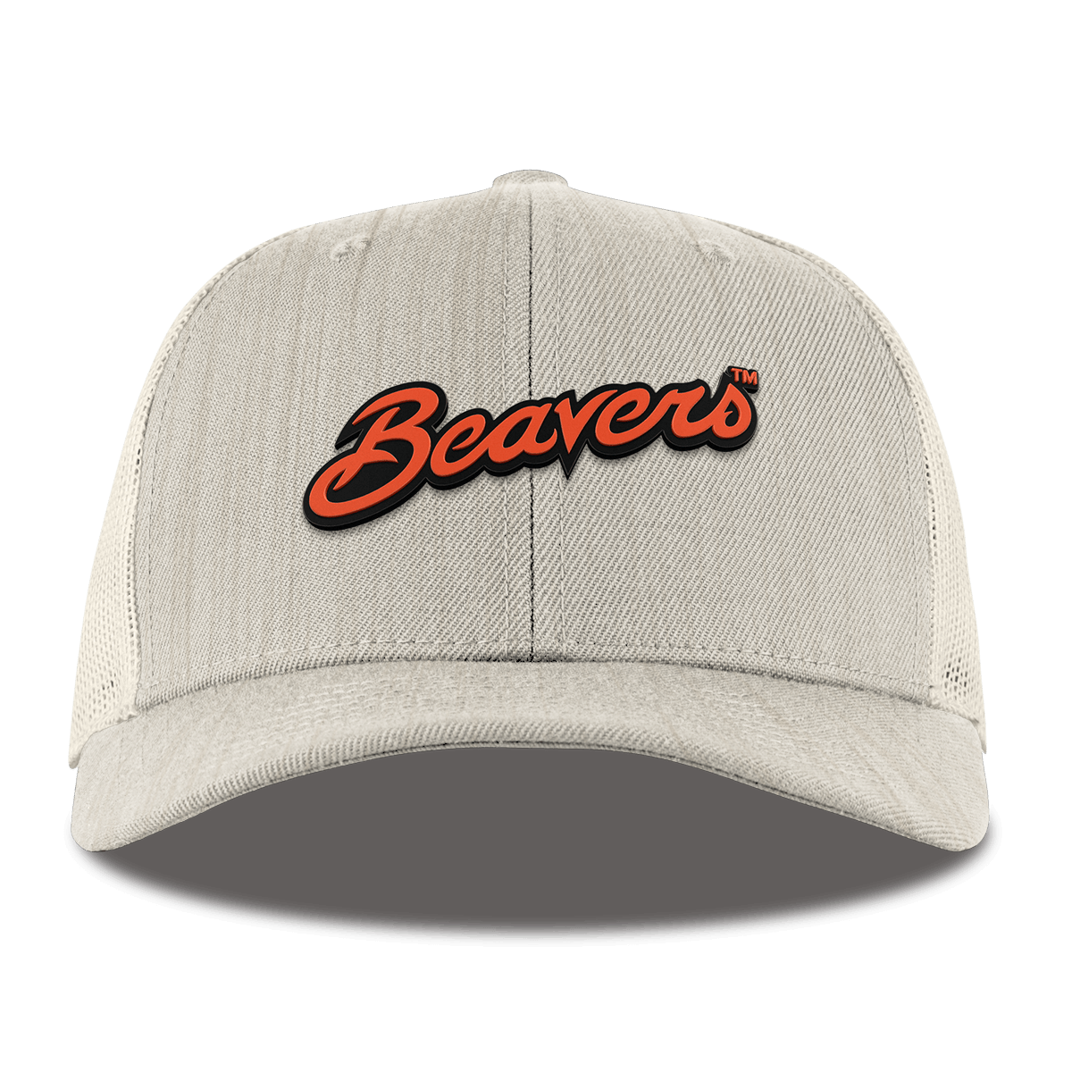Oregon State University "Beavers Script" Curved Trucker Beige Heather