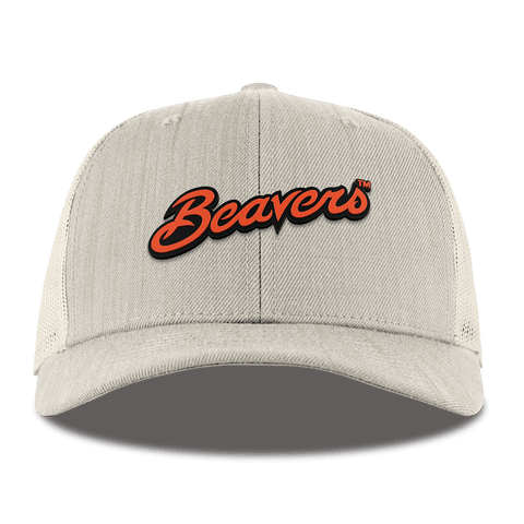 Oregon State University "Beavers Script" Curved Trucker Beige Heather