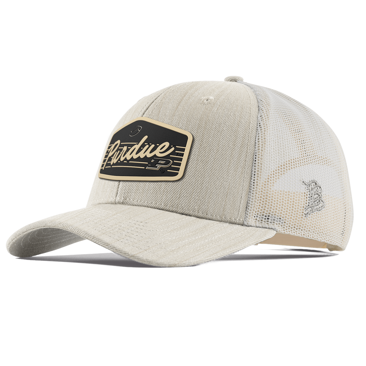 Purdue University "Boilermakers Football" Curved Trucker Beige Heather