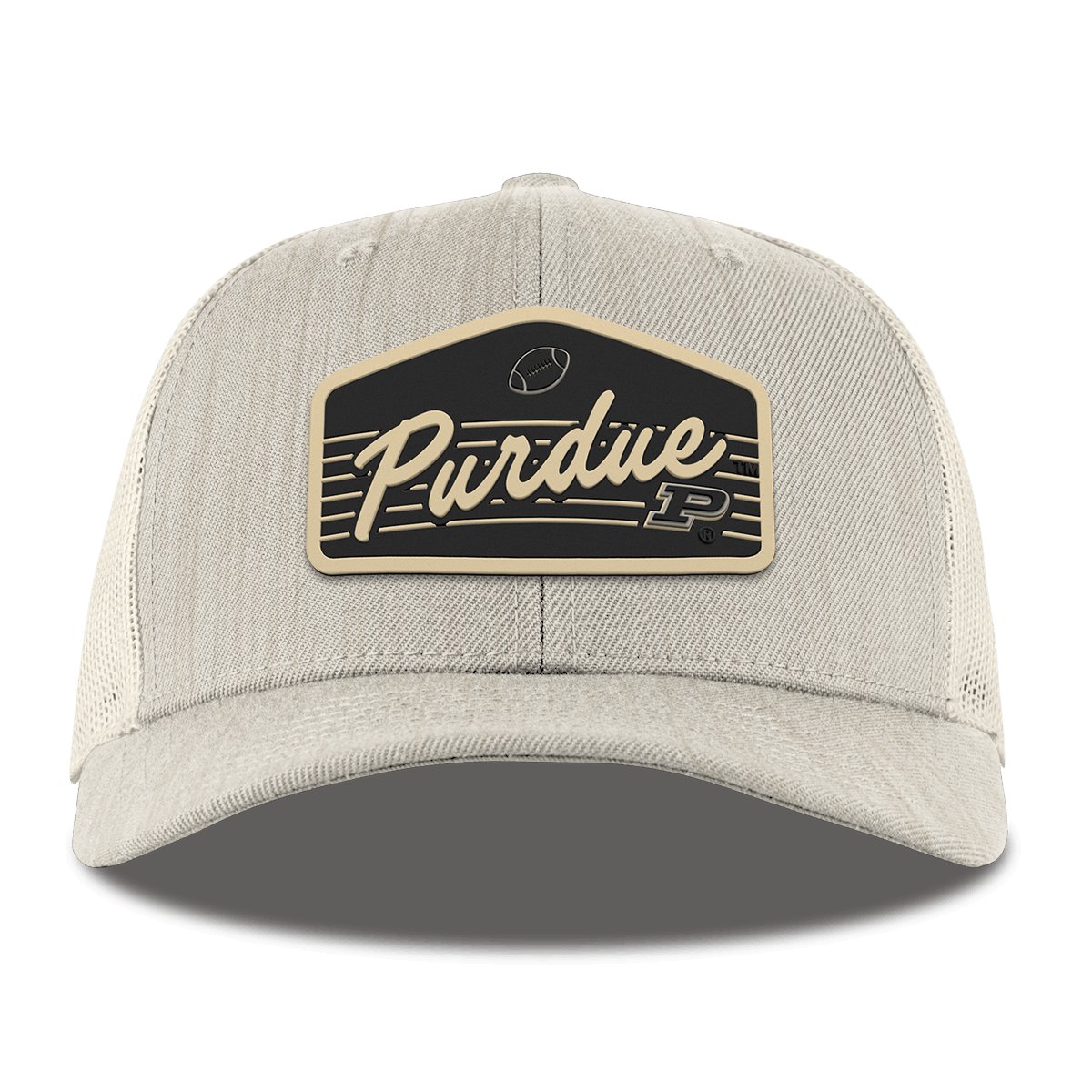Purdue University "Boilermakers Football" Curved Trucker Beige Heather