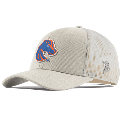 Boise State University "Boise State Broncos Orange" Curved Trucker Beige Heather 