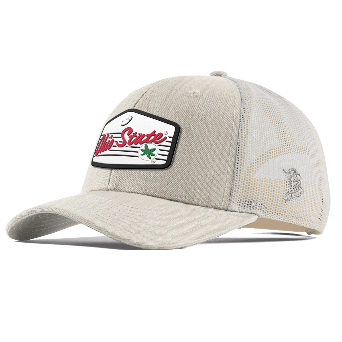 Ohio State University "Buckeyes Football'" Curved Trucker Beige Heather