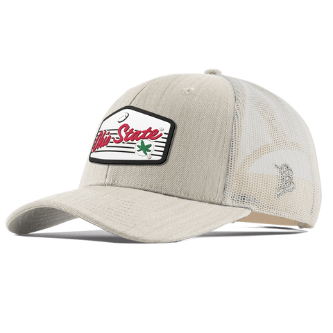 Ohio State University "Buckeyes Football'" Curved Trucker Beige Heather