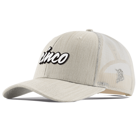 Cinco Script Curved Trucker Beige Heather