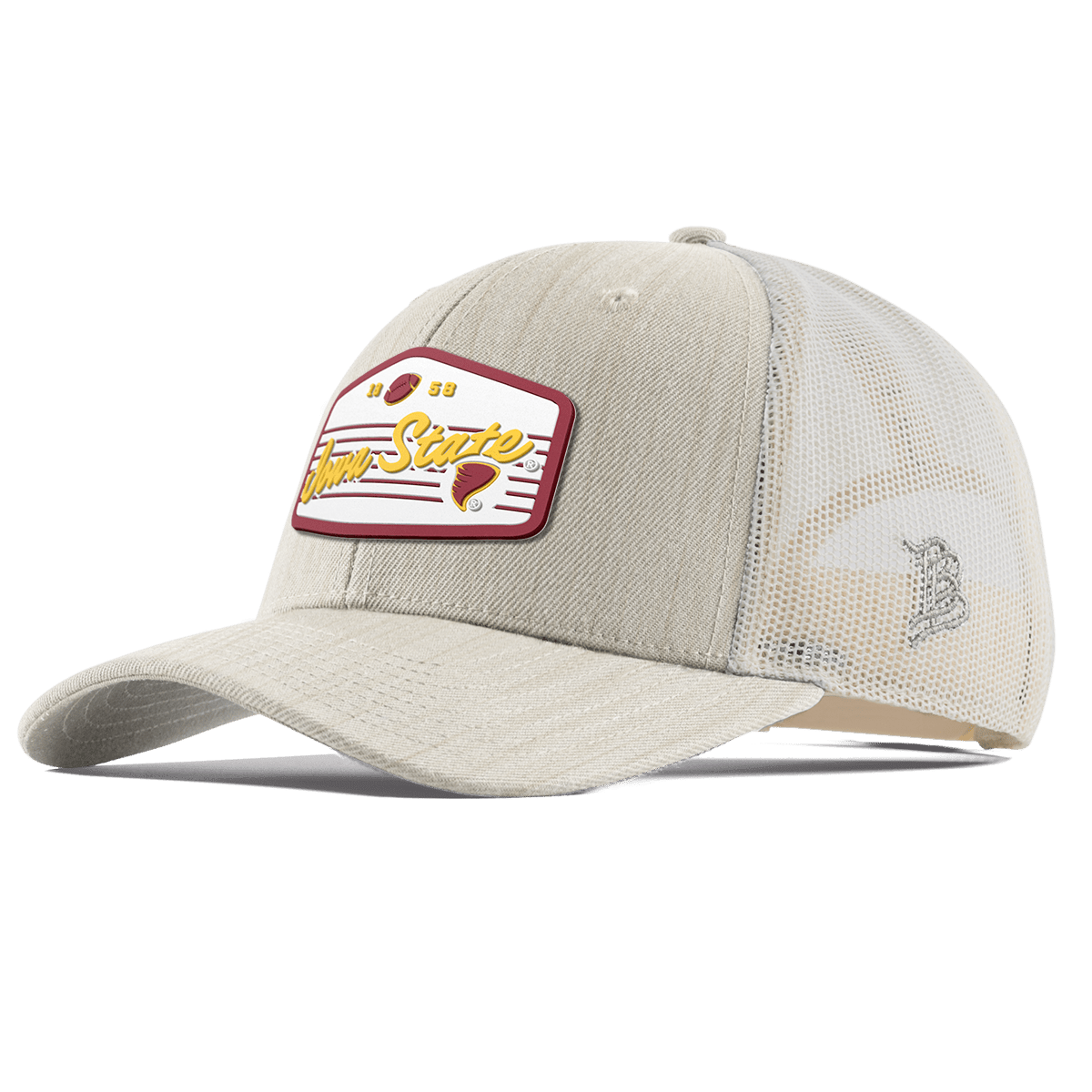 Iowa State University "Cyclones Football" Curved Trucker Beige Heather