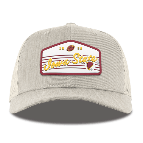 Iowa State University "Cyclones Football" Curved Trucker Beige Heather