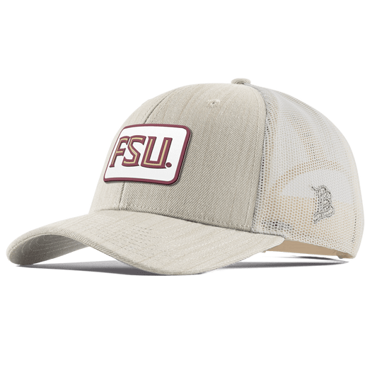 Florida State University "FSU Badge" Curved Trucker Beige Heather