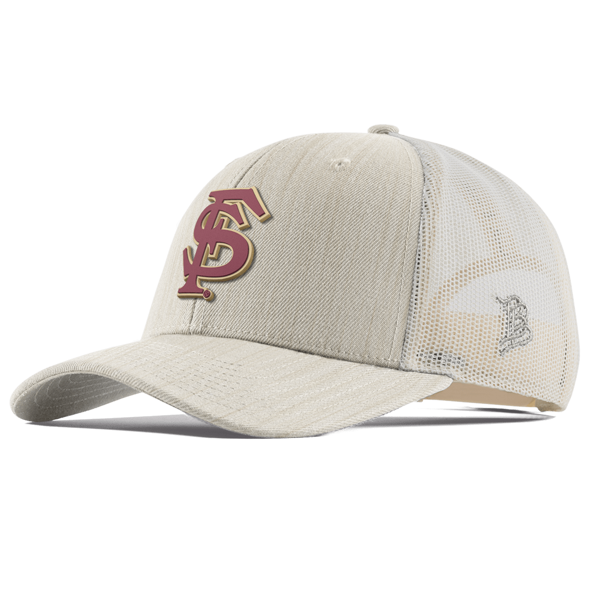 Florida State University "FSU Block" Curved Trucker Beige Heather