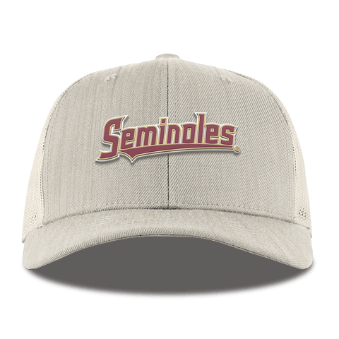 Florida State University "FSU Seminoles Block" Curved Trucker Beige Heather