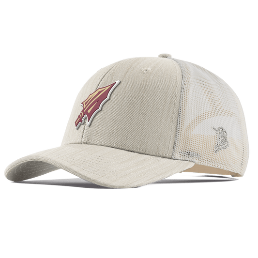 Florida State University "FSU Spear Tip" Curved Trucker Beige Heather