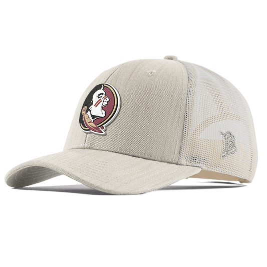 Florida State University "FSU Team Logo" Curved Trucker Beige Heather