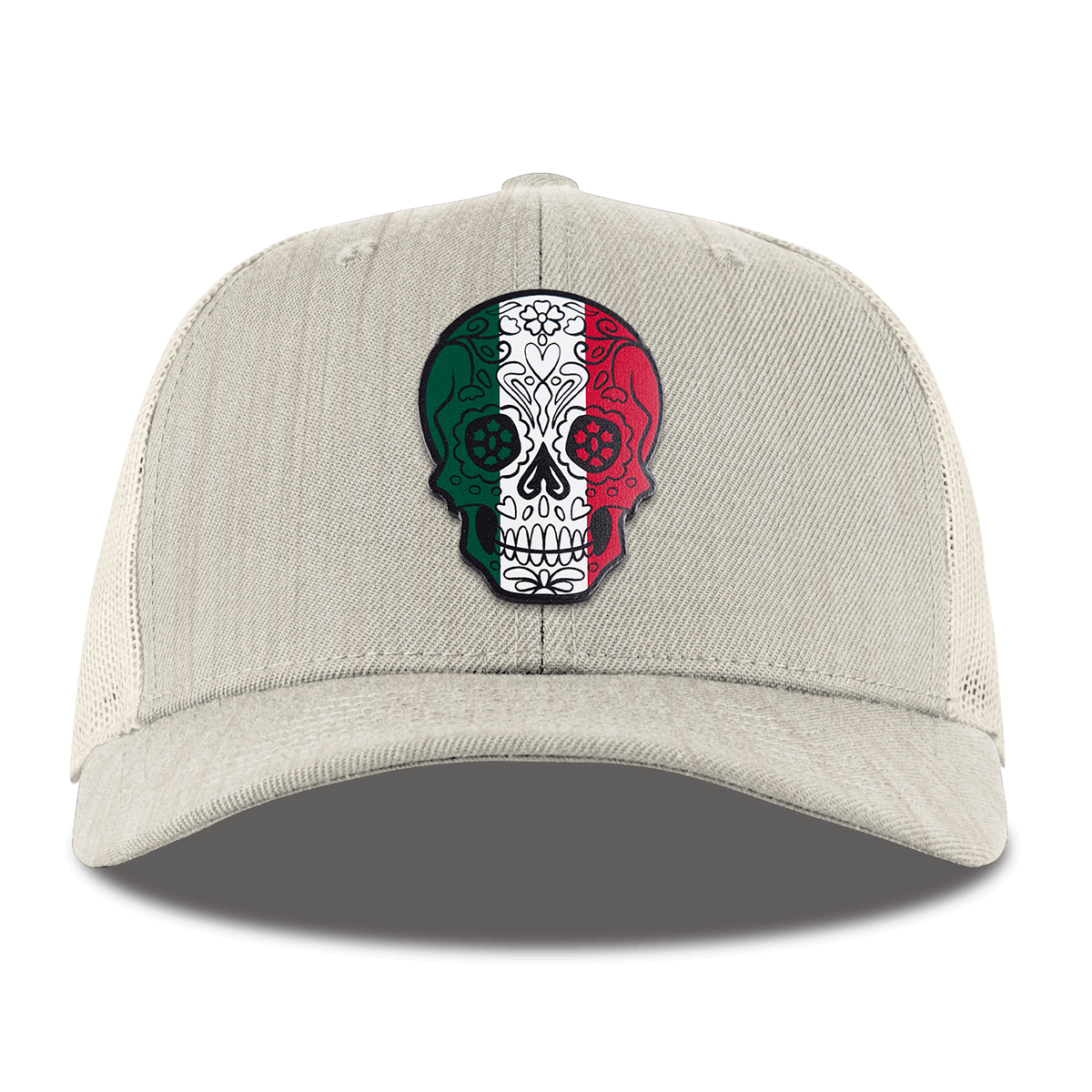 Fiesta Sugar Skull Curved Trucker Beige Heather