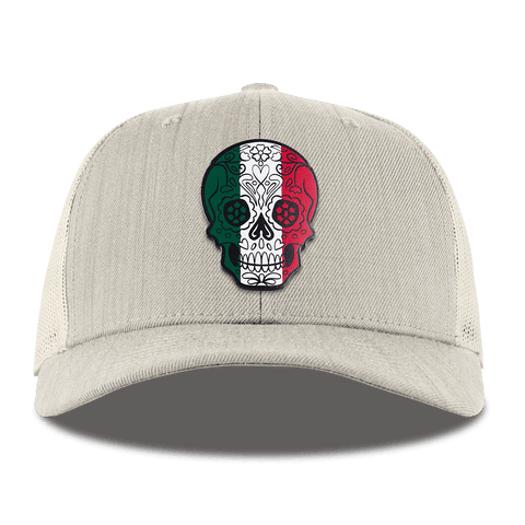 Fiesta Sugar Skull Curved Trucker Beige Heather