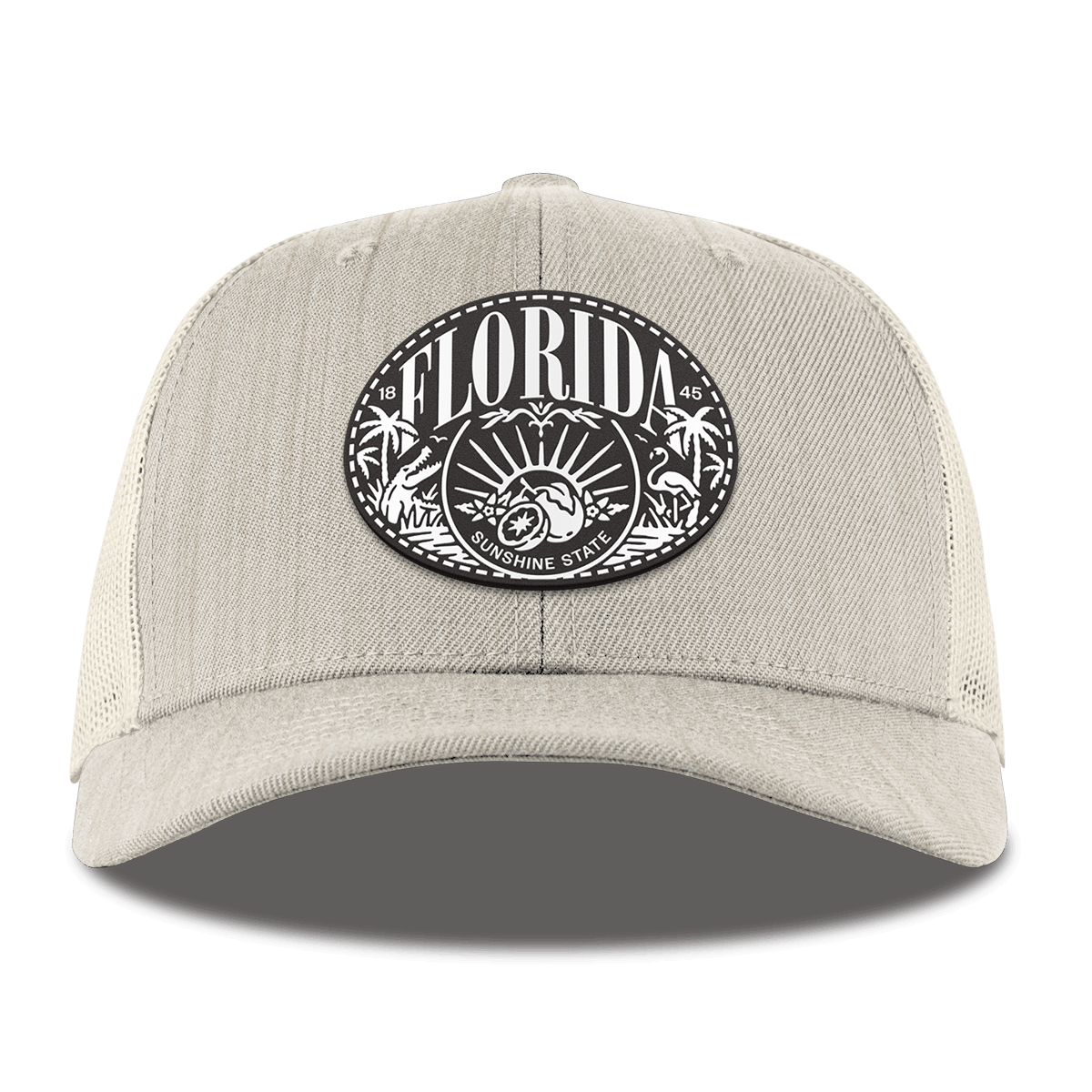 Florida Traveler Curved Trucker Beige Heather