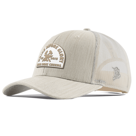 Grind Before Glory Curved Trucker Beige Heather