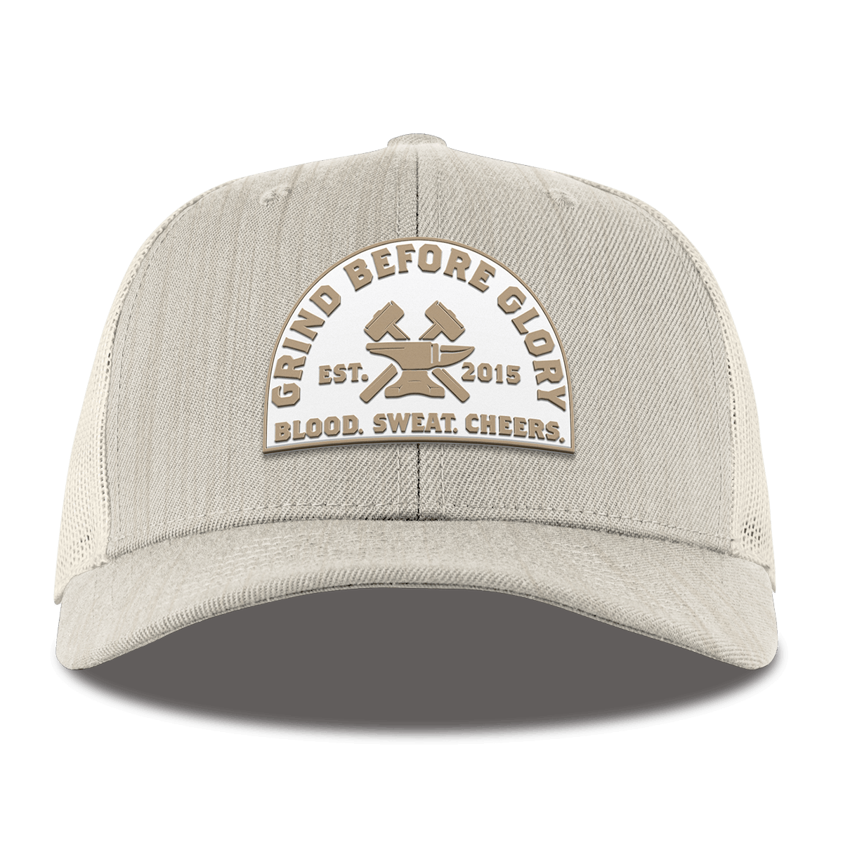 Grind Before Glory Curved Trucker Beige Heather