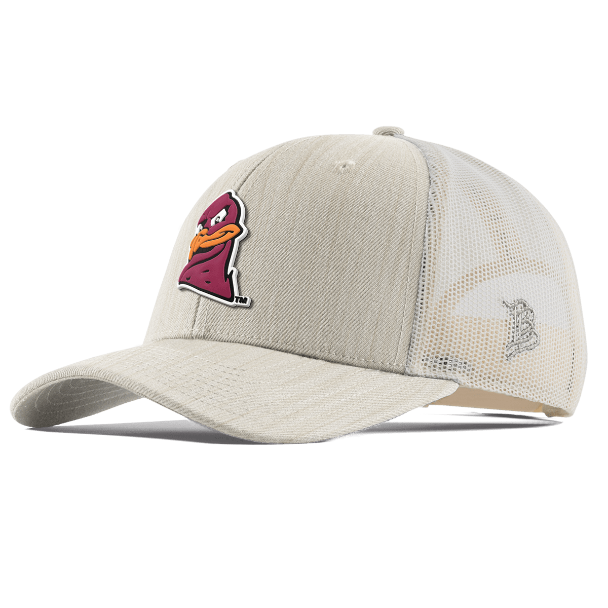 Virginia Tech University "HokieBird" Curved Trucker Beige Heather
