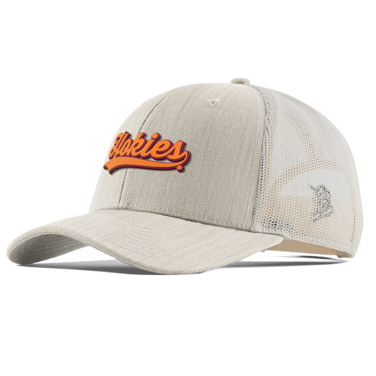 Virginia Tech University "Hokies Script" Curved Trucker Beige Heather