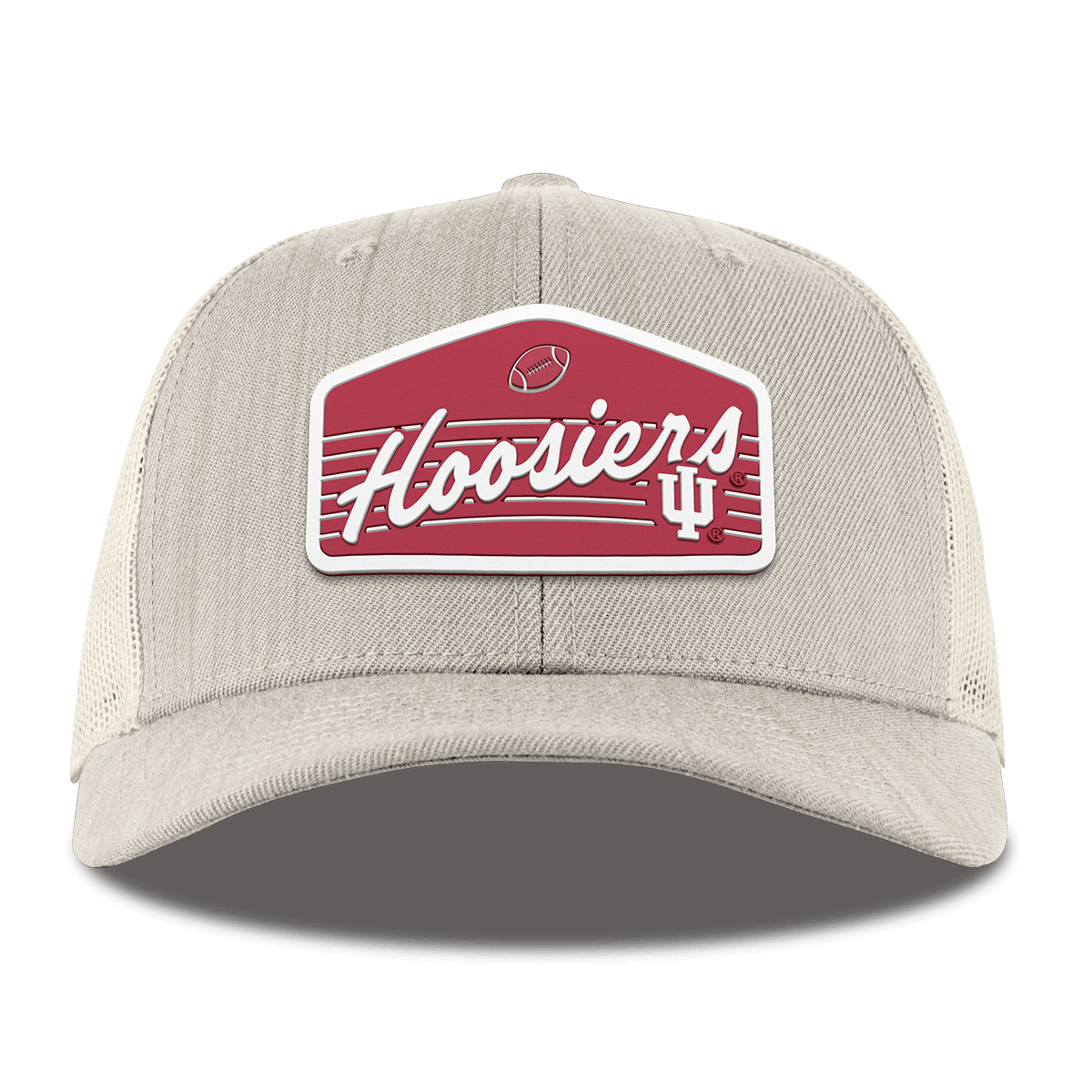 Indiana University "Hoosiers Football" Curved Trucker Beige Heather