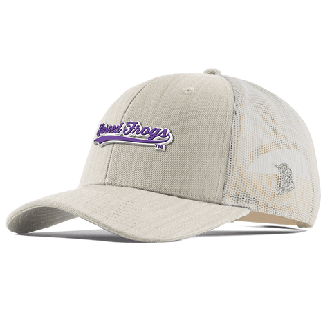 Texas Christian University "TCU Horned Frogs Scripts" Curved Trucker Beige Heather 