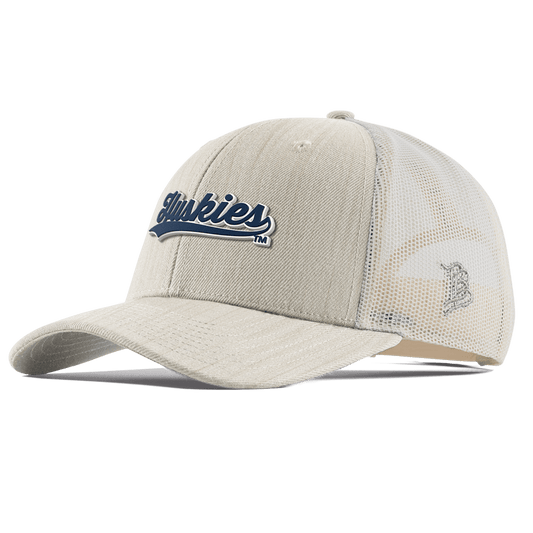 University of Connecticut "Huskies Script" Curved Trucker Beige Heather