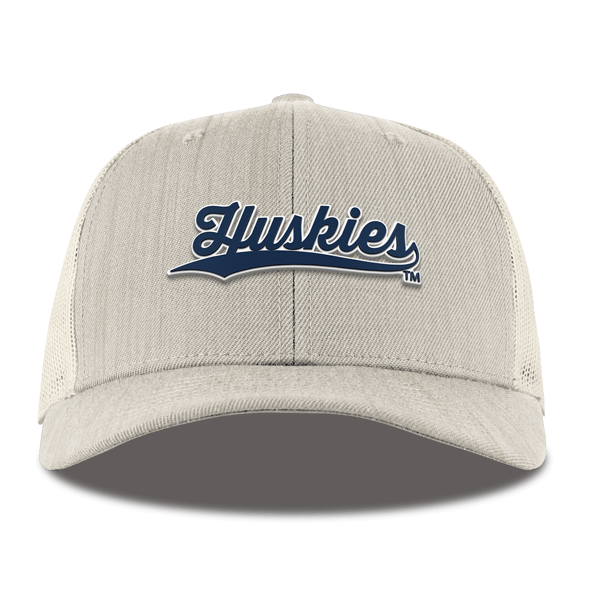 University of Connecticut "Huskies Script" Curved Trucker Beige Heather