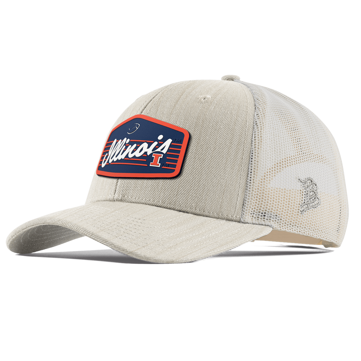 University of Illinois "Illini Football" Curved Trucker Beige Heather