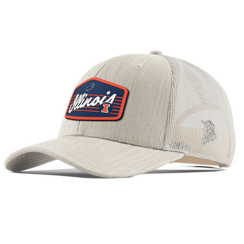 University of Illinois "Illini Football" Curved Trucker Beige Heather