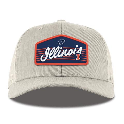 University of Illinois "Illini Football" Curved Trucker Beige Heather