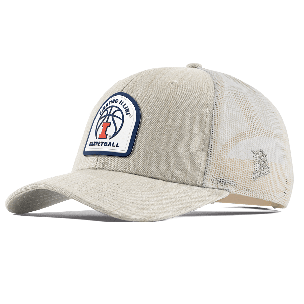 University of Illinois "Illinois Basketball" Curved Trucker Beige Heather Gray