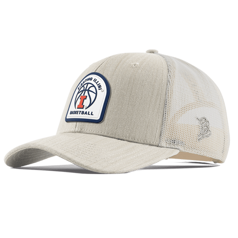 University of Illinois "Illinois Basketball" Curved Trucker Beige Heather Gray