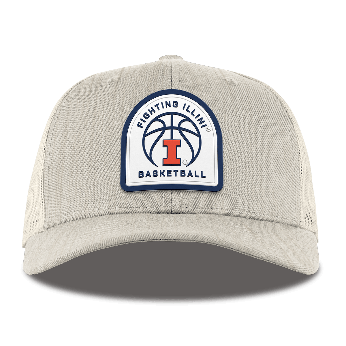 University of Illinois "Illinois Basketball" Curved Trucker Beige Heather Gray