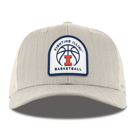 University of Illinois "Illinois Basketball" Curved Trucker Beige Heather Gray