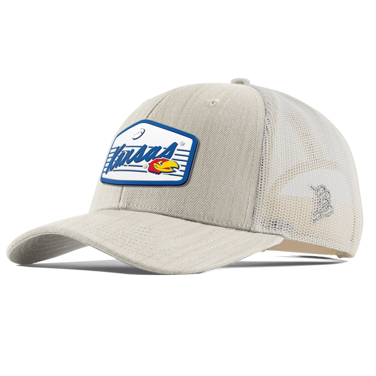 University of Kansas "Jayhawks Football" Curved Trucker Beige Heather