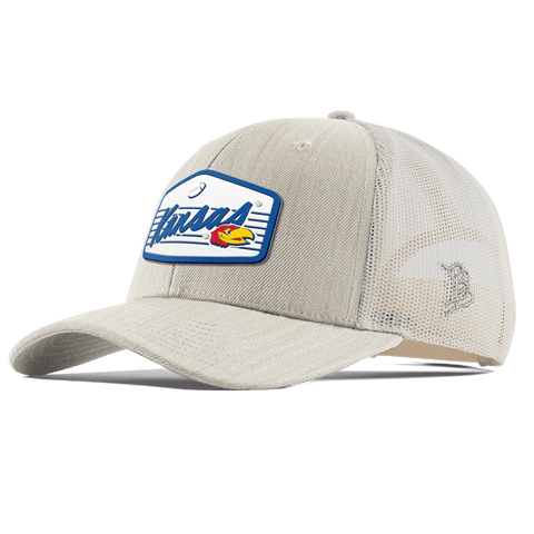 University of Kansas "Jayhawks Football" Curved Trucker Beige Heather