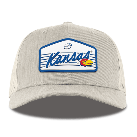 University of Kansas "Jayhawks Football" Curved Trucker Beige Heather