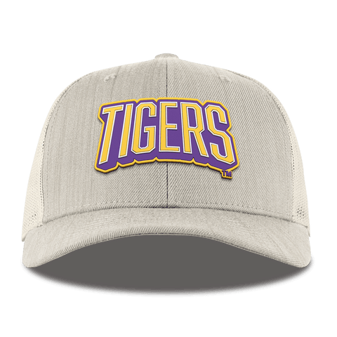 Louisiana State University "LSU Tigers Block" Curved Trucker Beige Heather