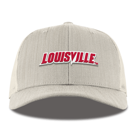 University of Louisville "Louisville Block" Curved Trucker Beige Heather