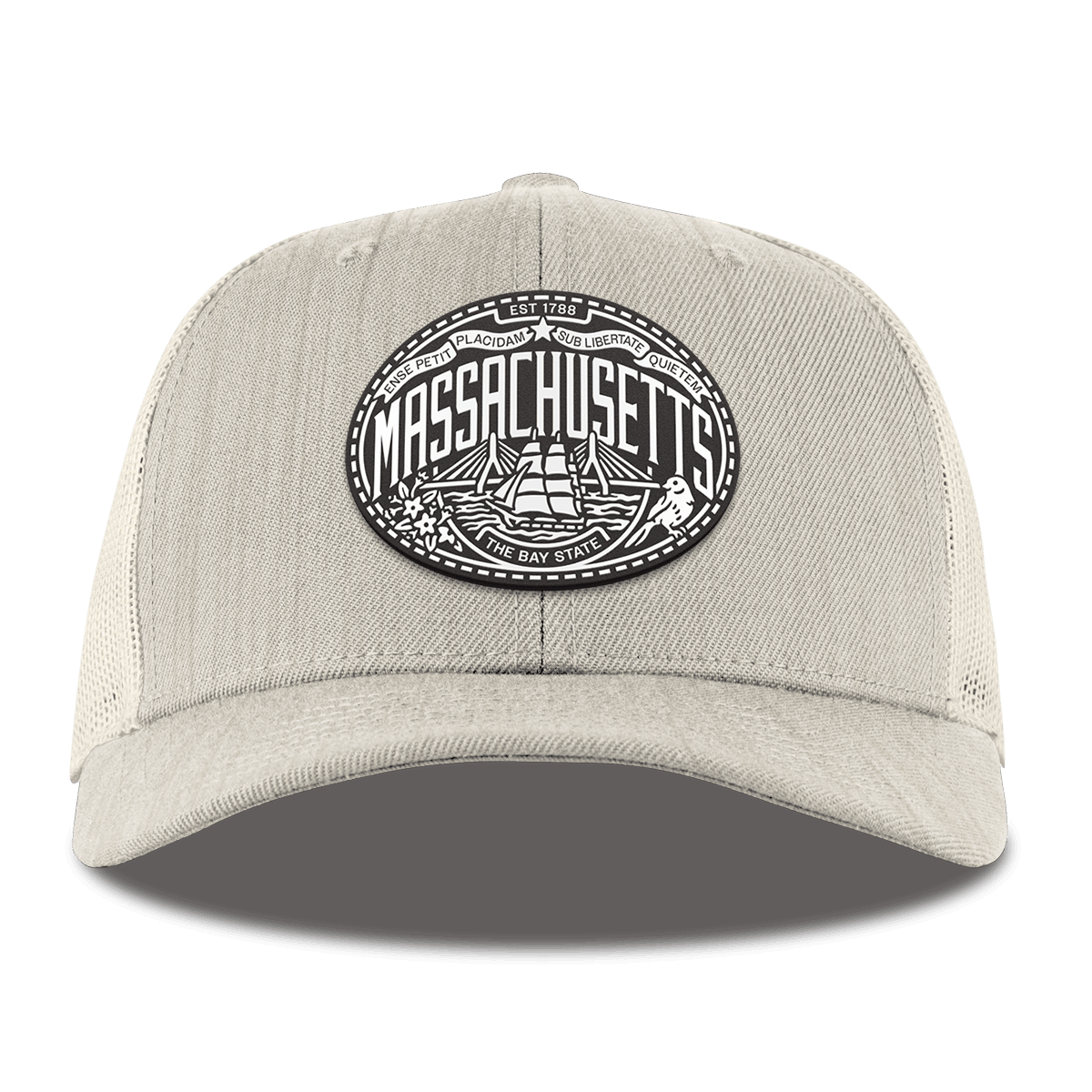 Massachusetts Traveler Curved Trucker Beige Heather