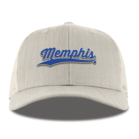 University of Memphis "Memphis Script" Curved Trucker Beige Heather 