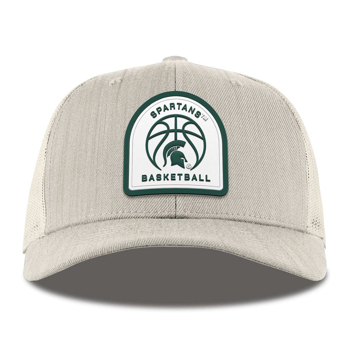 Michigan State University "Michigan State Basketball" Curved Trucker Beige Heather Gray