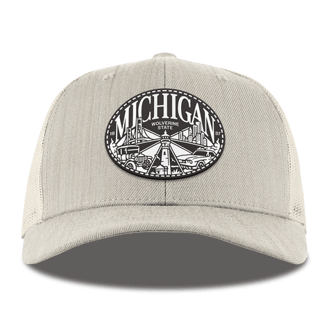 Michigan Traveler Curved Trucker Beige Heather