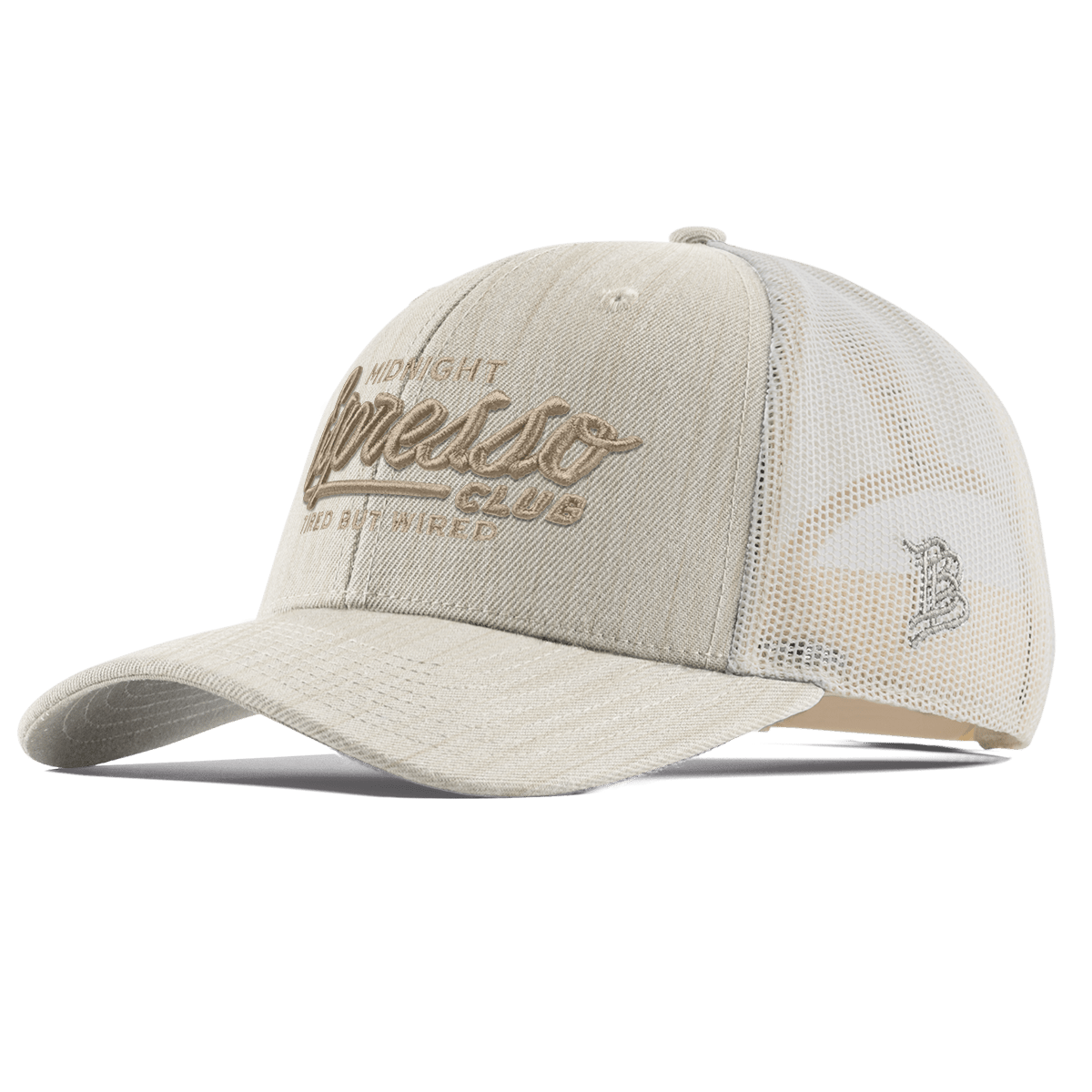Midnight Espresso Club Curved Trucker Beige Heather