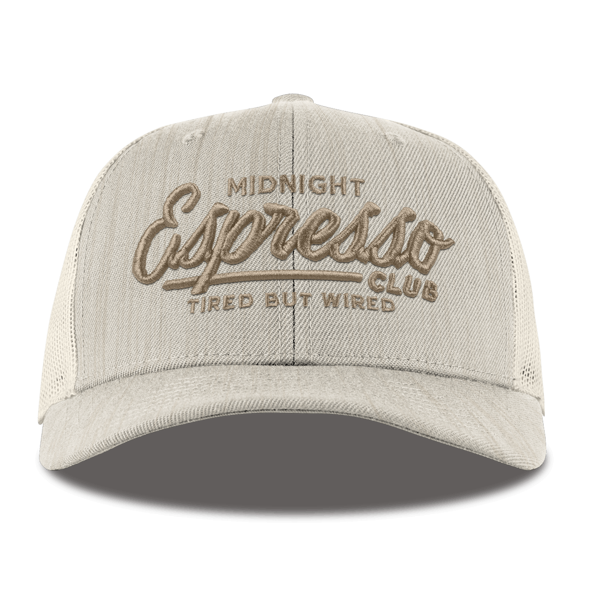 Midnight Espresso Club Curved Trucker Beige Heather